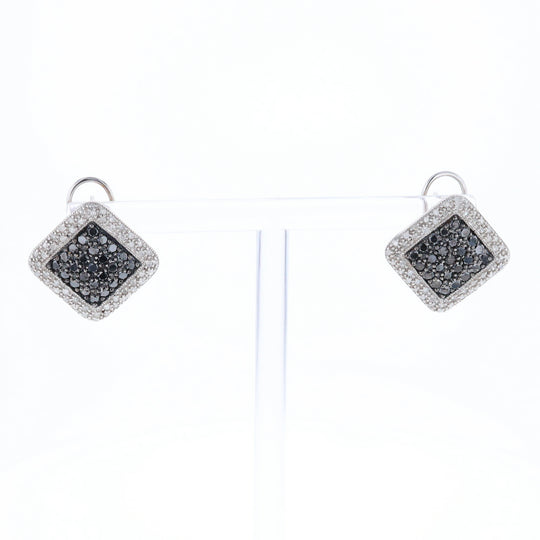 Pavé Black and White Diamond Earrings