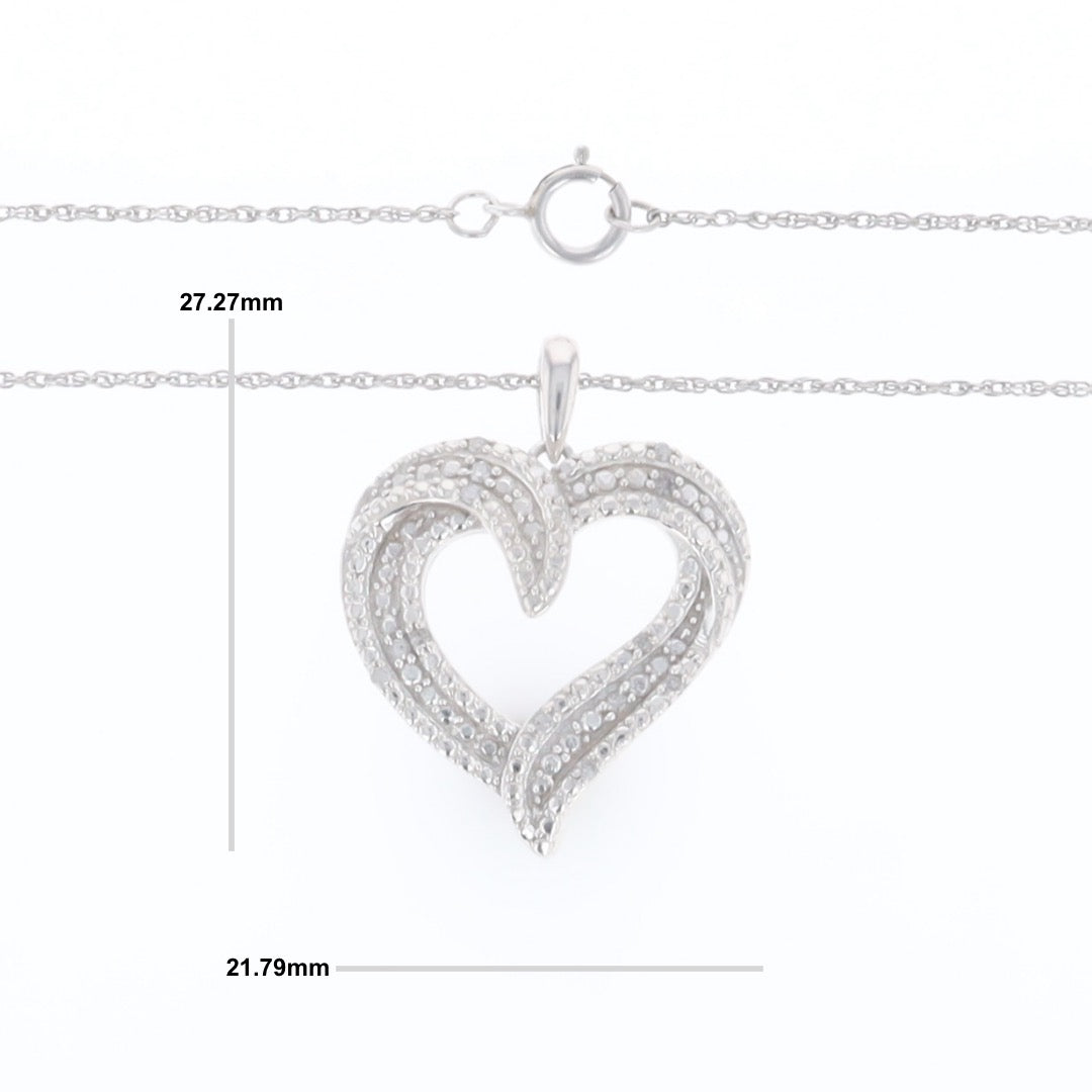 Frosted Diamond Heart Necklace