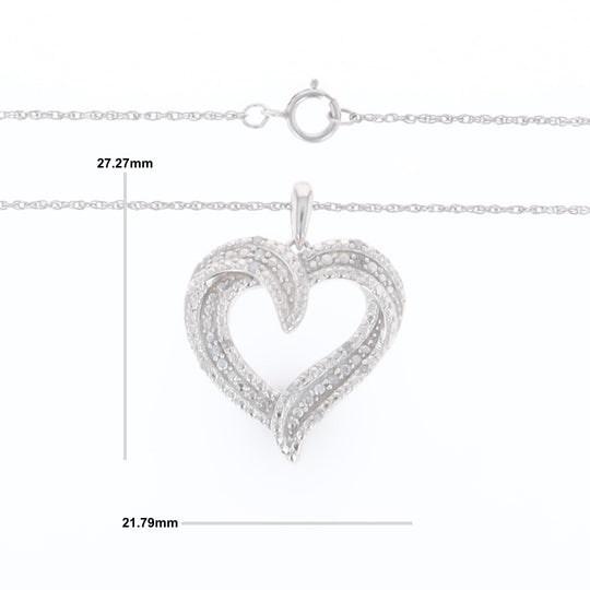Frosted Diamond Heart Necklace