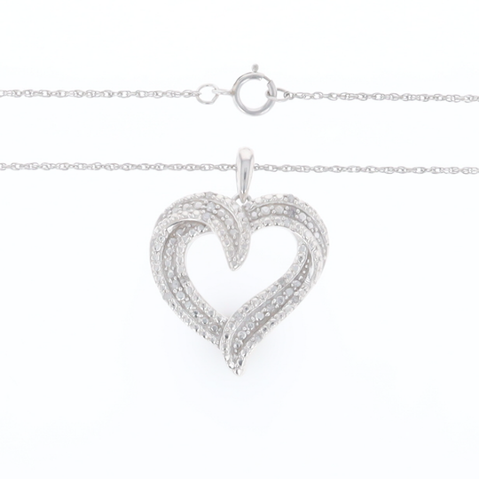 Frosted Diamond Heart Necklace