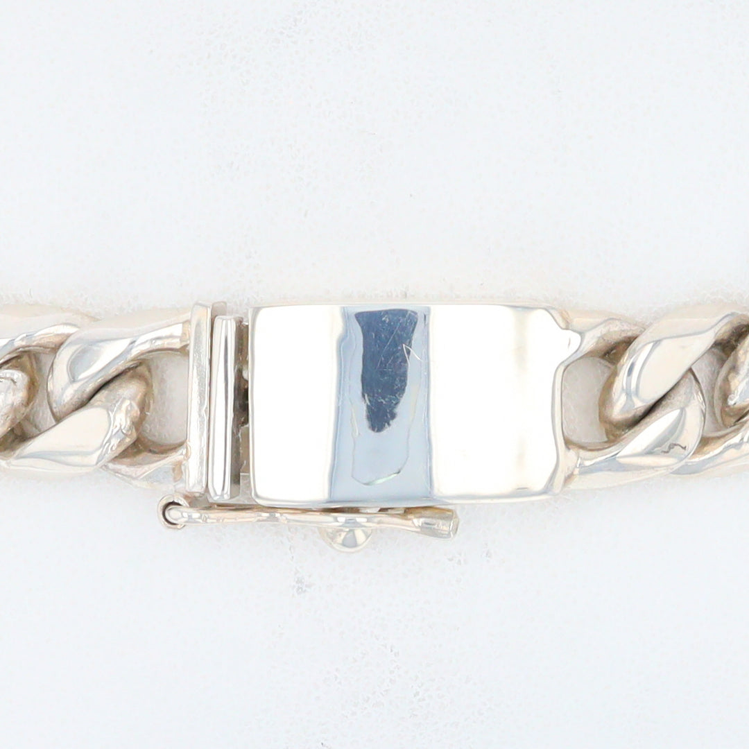 Sterling Silver Wide Figaro Bracelet