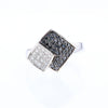 Double Pavé Black and White Diamond Ring