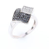 Double Pavé Black and White Diamond Ring