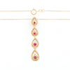 Ruby Drop Necklace with Pear Shaped Diamond Halos