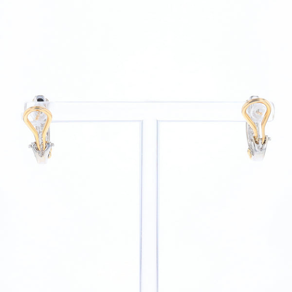Two Tone Channel Set Diamond Earrings