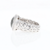 Green Diamond Braided Cluster Ring