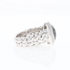 Green Diamond Braided Cluster Ring