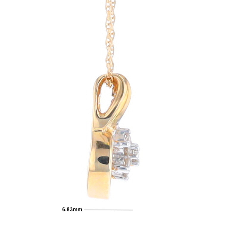 Gold Slide and Flower Diamond Pendant