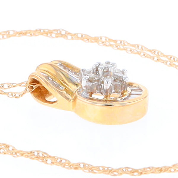 Gold Slide and Flower Diamond Pendant