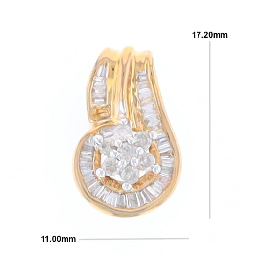 Gold Slide and Flower Diamond Pendant