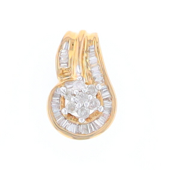 Gold Slide and Flower Diamond Pendant