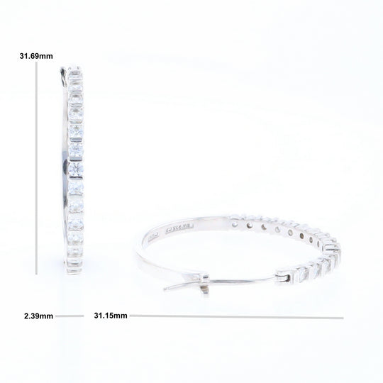 Cubic Zirconia Hoop Earrings