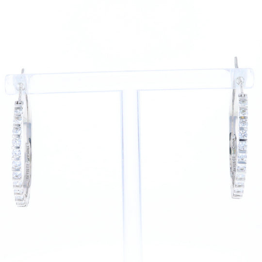 Cubic Zirconia Hoop Earrings