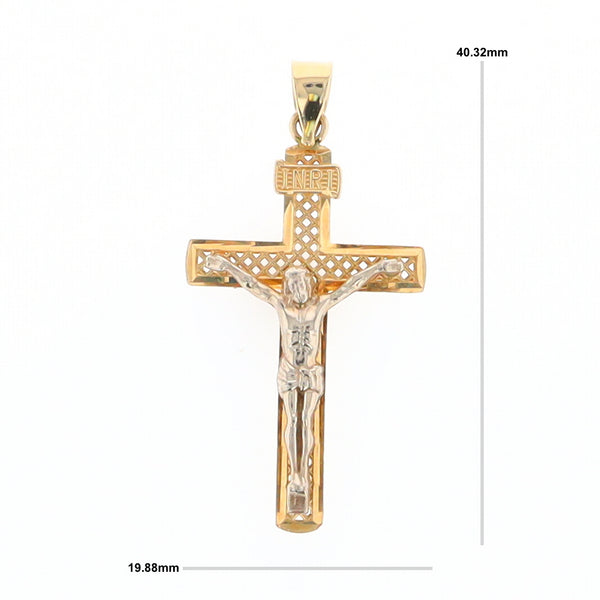 Two Tone Gold Crucifix Pendant