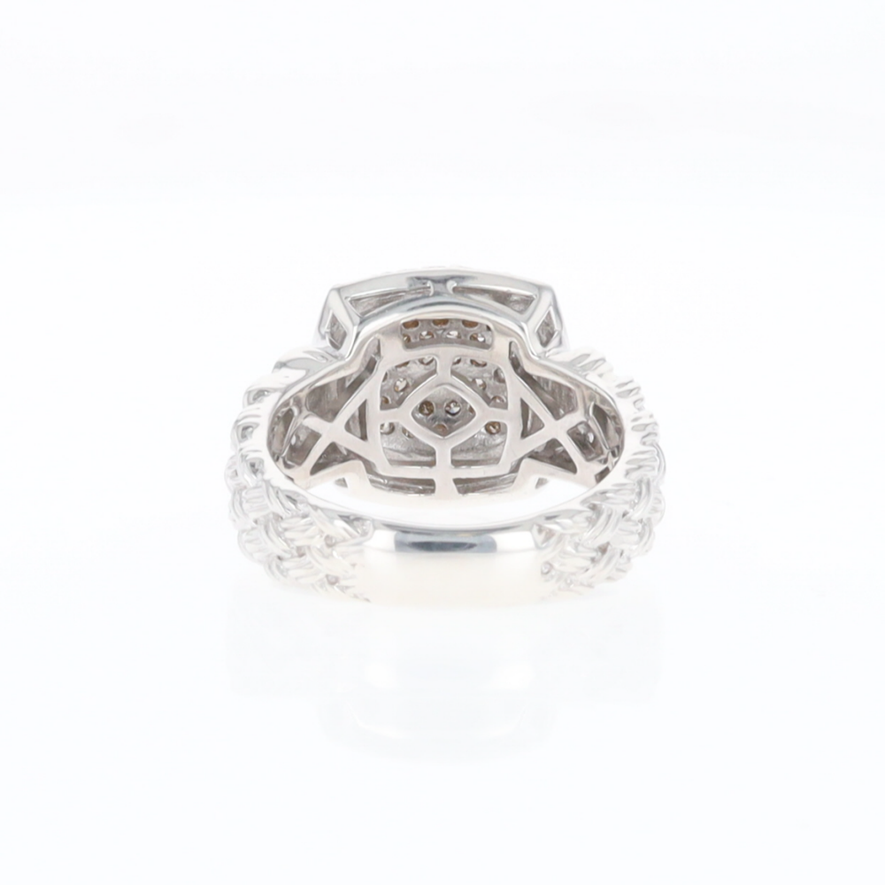 Champaign Diamond Square Braided Cluster Band