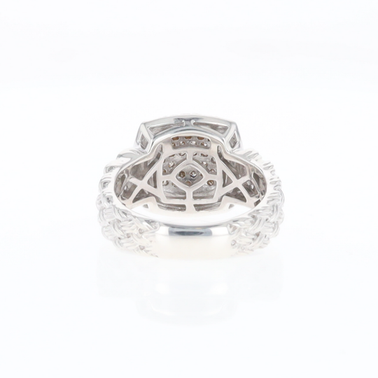 Champaign Diamond Square Braided Cluster Band