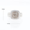 Champaign Diamond Square Braided Cluster Band