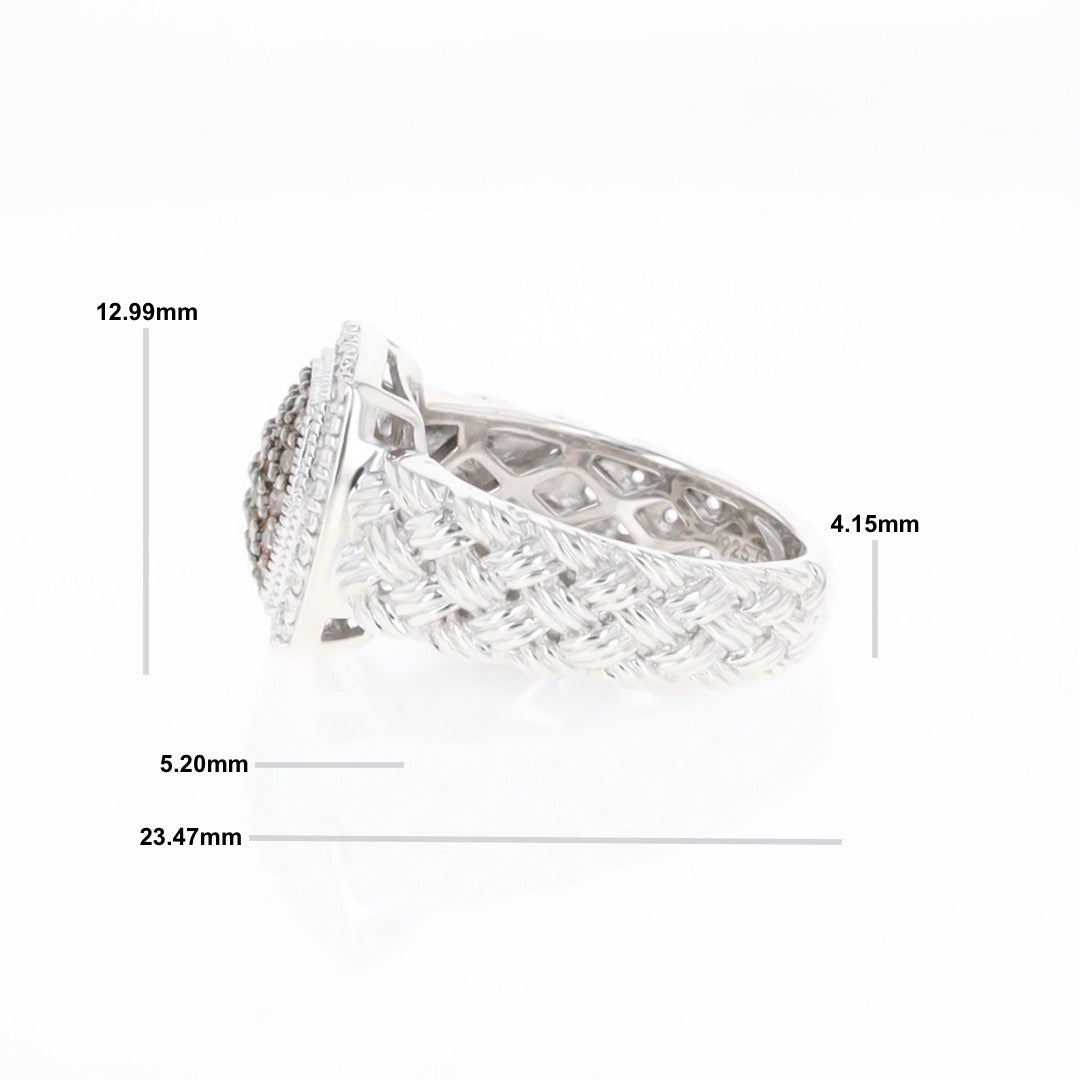 Champaign Diamond Square Braided Cluster Band