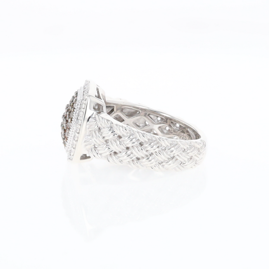 Champaign Diamond Square Braided Cluster Band