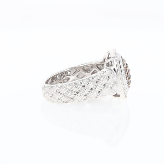 Champaign Diamond Square Braided Cluster Band