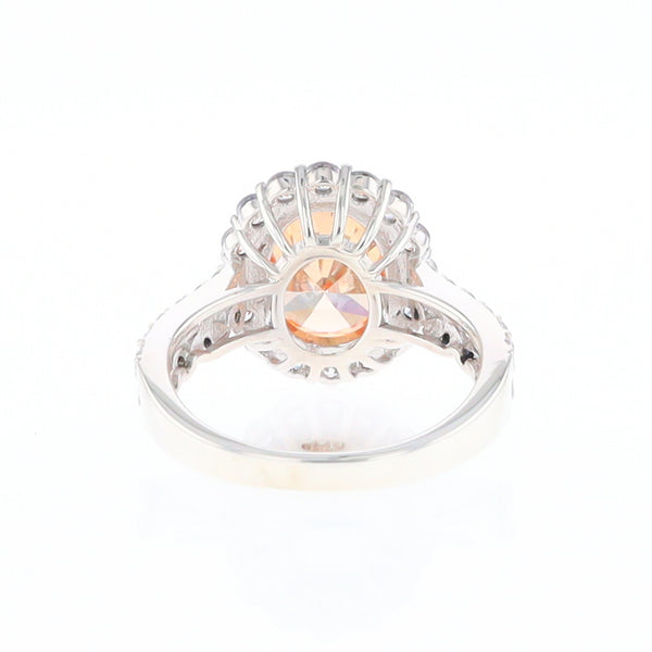 Peach Imitation Topaz Halo Ring