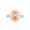 Peach Imitation Topaz Halo Ring