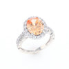 Peach Imitation Topaz Halo Ring