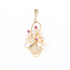 Pearl and Ruby Basket Pendant