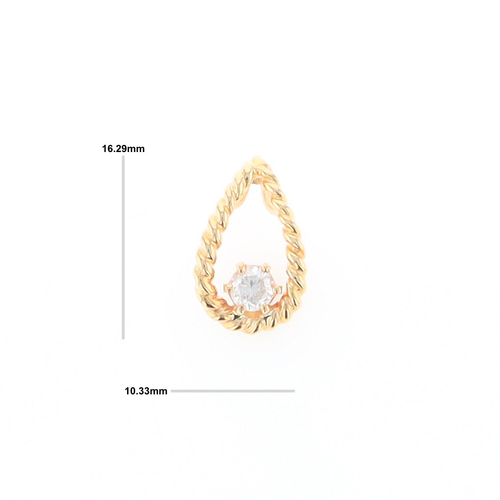 Solitaire Diamond Pear-shaped Rope Pendant