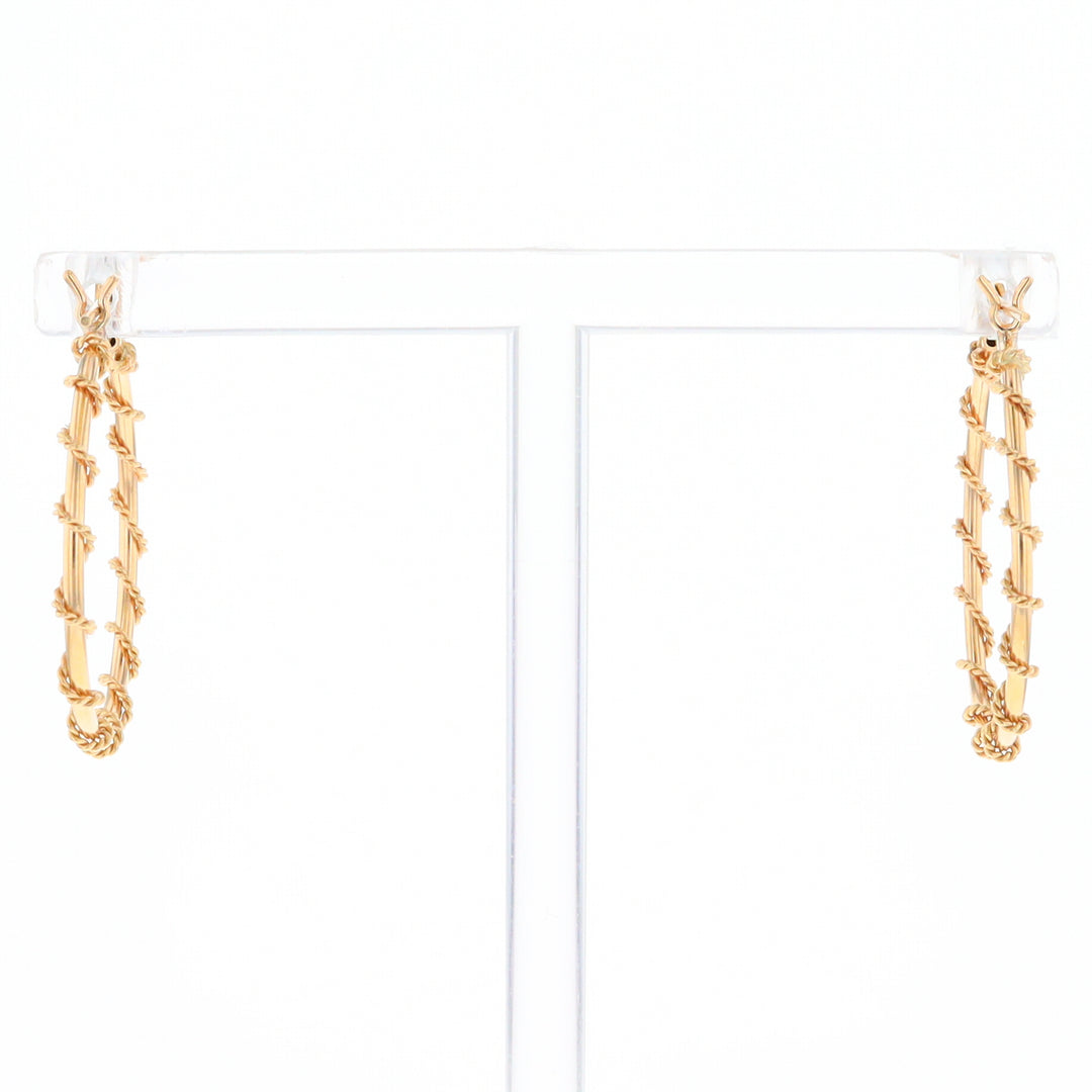 Gold Rope Wrapped Hoop Earrings