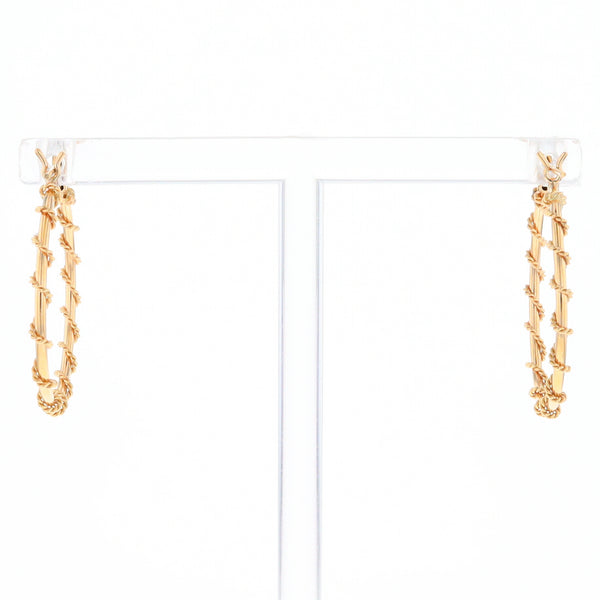 Gold Rope Wrapped Hoop Earrings