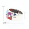 Native Silver Multi Stone Inlaid Ring