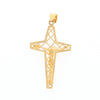 Gold Mesh Crucifix Pendant