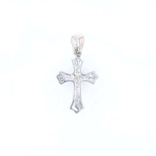 Sterling Silver Flower Cross Pendant