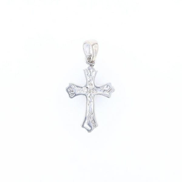 Sterling Silver Flower Cross Pendant