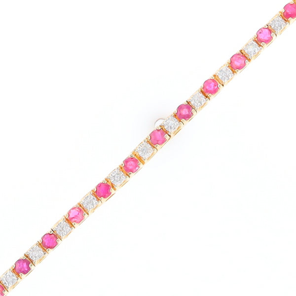 Ruby and Diamond Tennis Bracelet