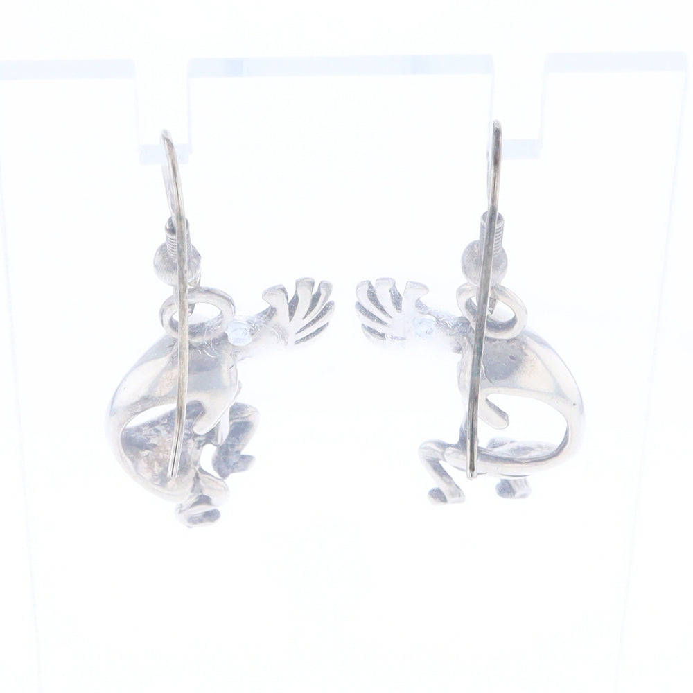 Silver Kokopelli Dangle Earrings