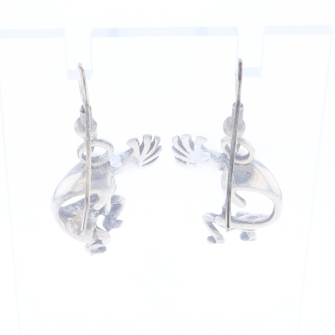 Silver Kokopelli Dangle Earrings