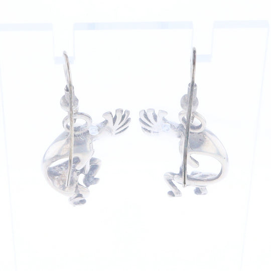 Silver Kokopelli Dangle Earrings