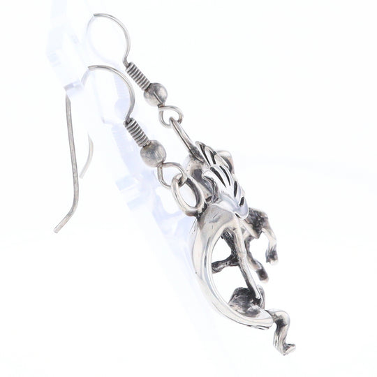 Silver Kokopelli Dangle Earrings