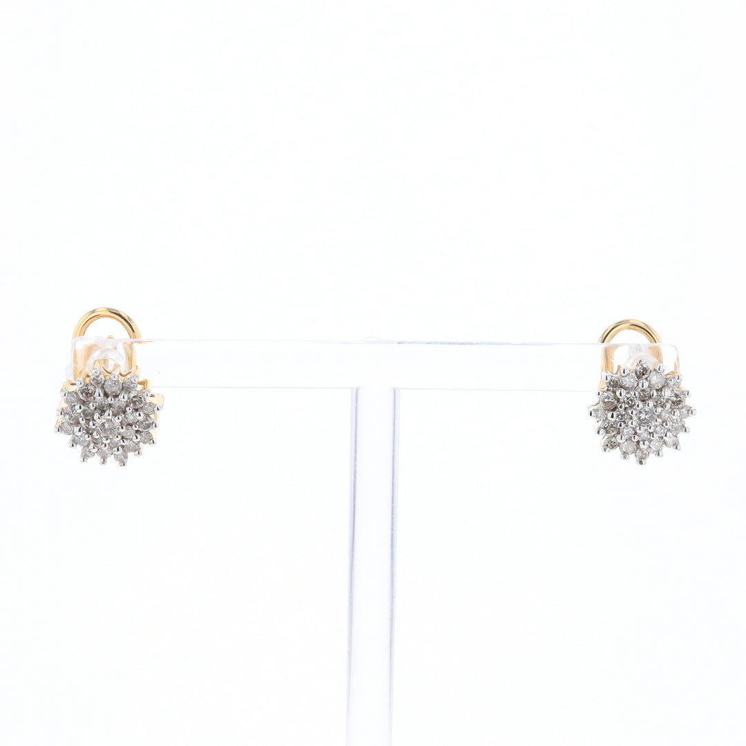 Star-Burst Diamond Cluster Earrings
