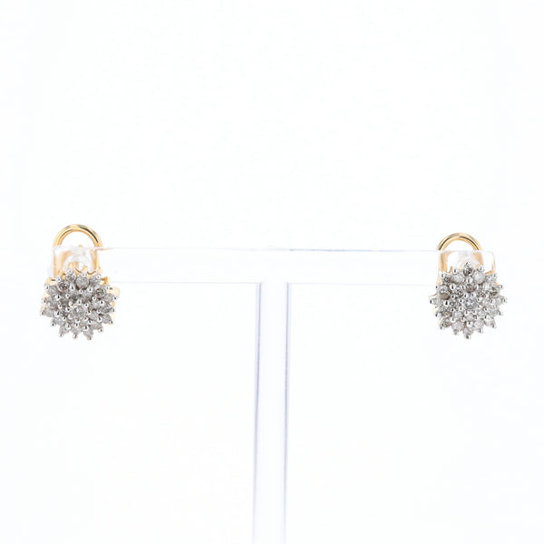 Star-Burst Diamond Cluster Earrings