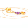 Cabochon Citrine and Amethyst Clover Tassel Pendant