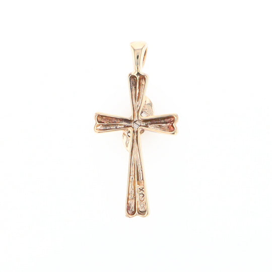 Diamond Crossover Ribbon Cross Pendant