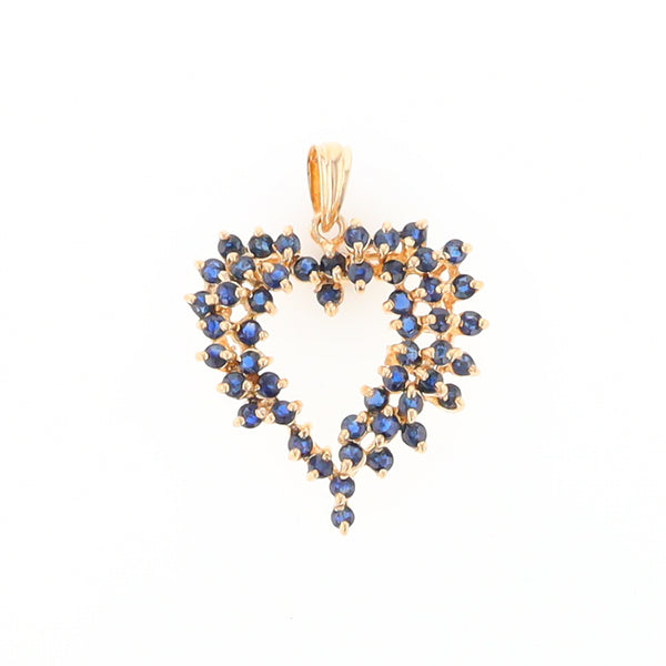 Bursting Sapphire Open Heart Pendant