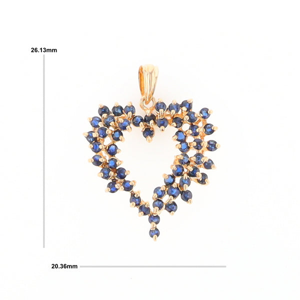 Bursting Sapphire Open Heart Pendant