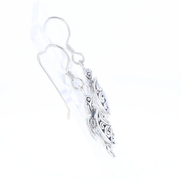 Silver Turtle Dangle Earrings