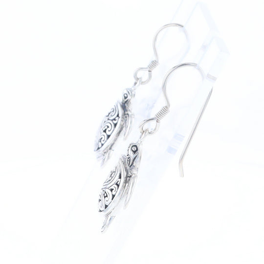 Silver Turtle Dangle Earrings