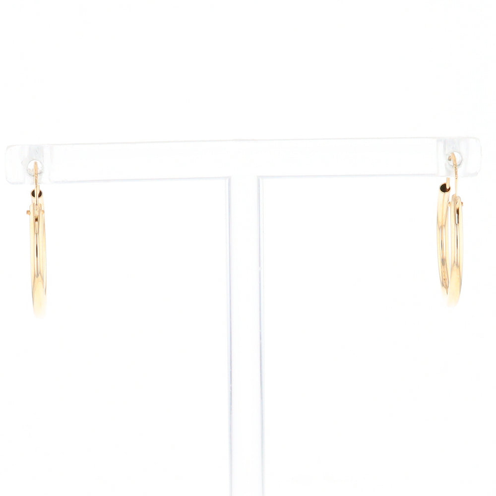 Gold Hollow Tube Hoop Earrings