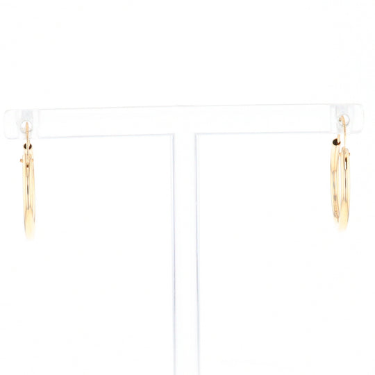 Gold Hollow Tube Hoop Earrings